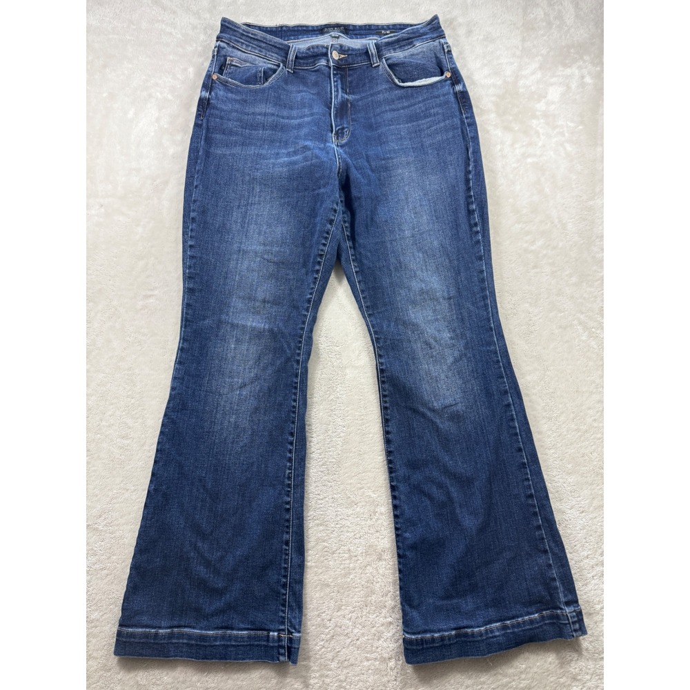 Judy Blue Womens Flare JB82637DK-PL Dark Wash Jeans 16W Meas: 33x32